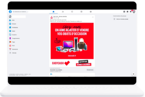 Exemple de publicité pour easy cash sur Facebook