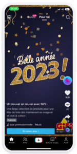 Exemple de publicité pour GIFI sur Tiktok