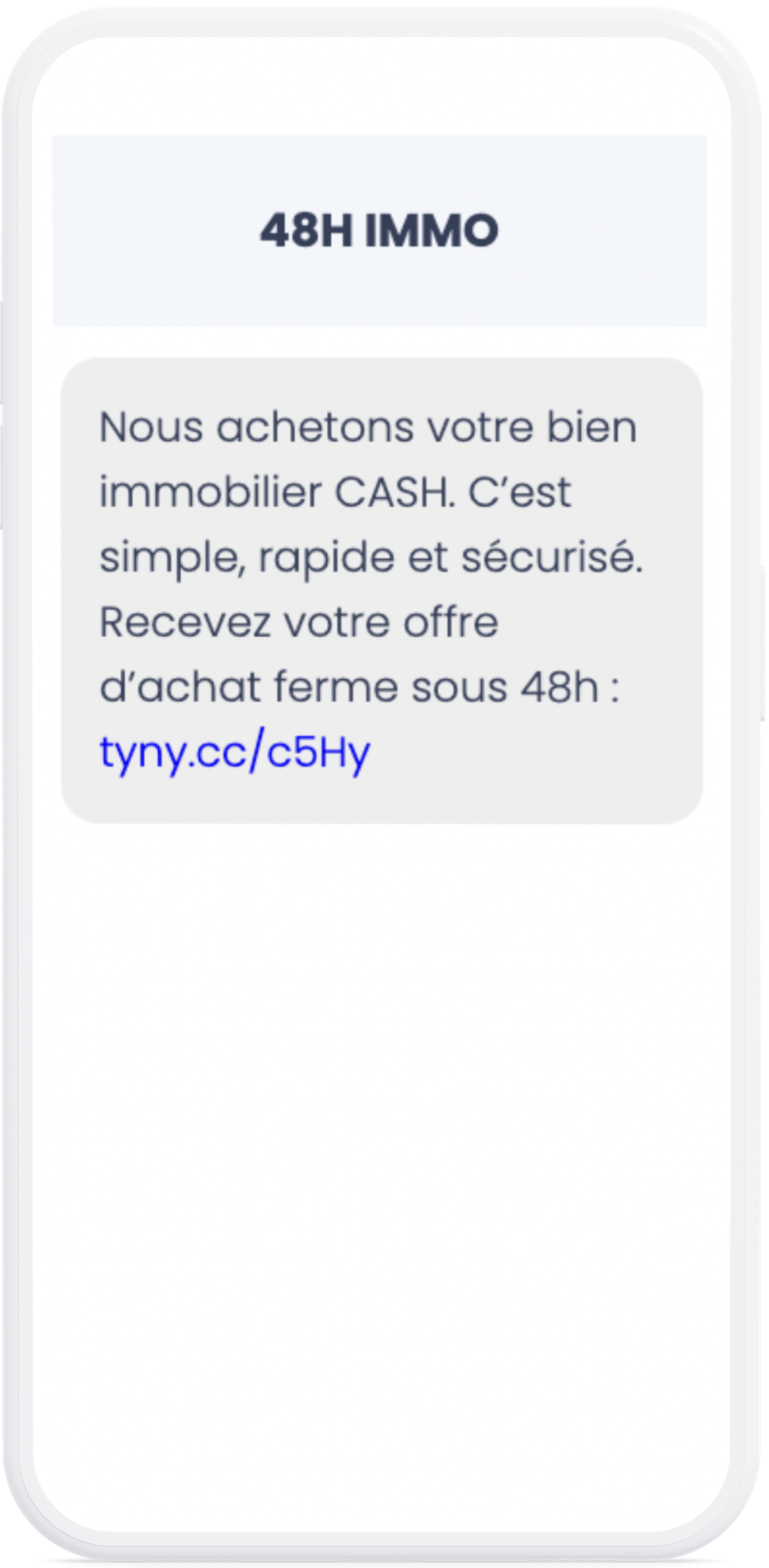 Exemple de campagne SMS pour 48 h IMMO